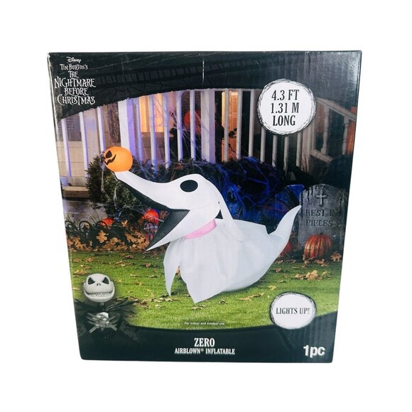 Gemmy Airblown The Nightmare Before Christmas Zero 4.3 ft Halloween Inflatable - Picture 1 of 5